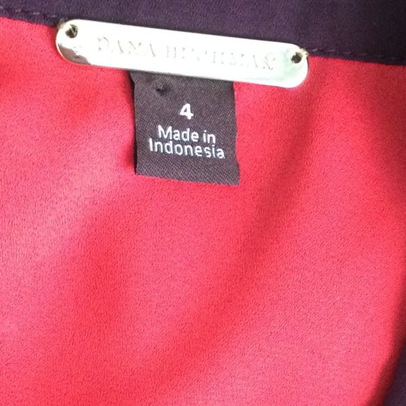 Dana Buchman Baroque Print Red Blouse, Size 4 - Picture 5 of 8